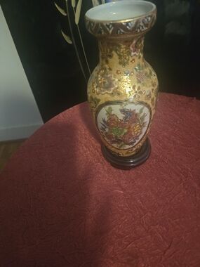 Ornate Gold Floral Decorative Vase